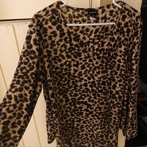 Cheetah print dress shirt